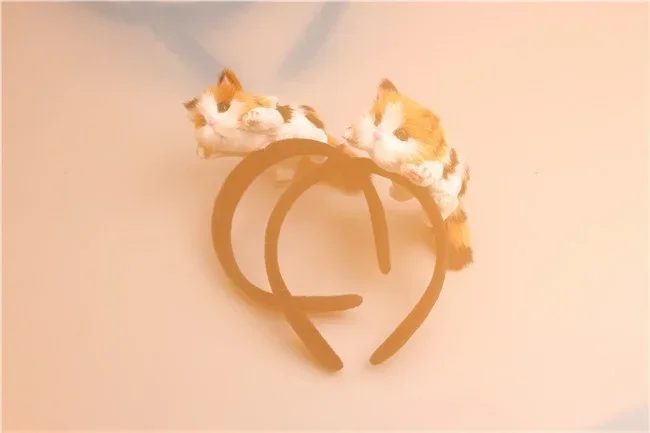 Hair Band Wool Felt Plush Toys Cute Hair Accessories Animal Simulation Crafts Cute Cat Headband Ladies Hair Accessories Party