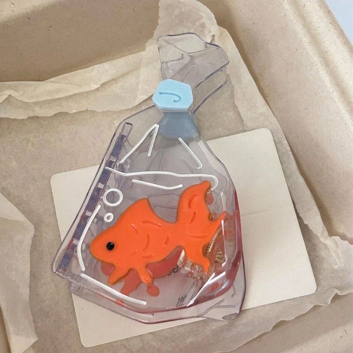 1pc Summer New Splicing Creative Personality Small Goldfish Acetate Hairpin Bag Design Shark Clip Hairpin Ponytail Hair Accessor