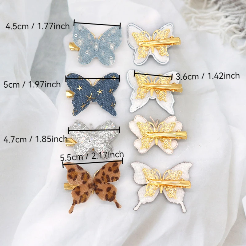 6/12Pcs Colorful Glitter Butterfly Hair Clips Girl Hairpins Barrettes Women Sweet Hair Ornament Fashion Hair Accessories