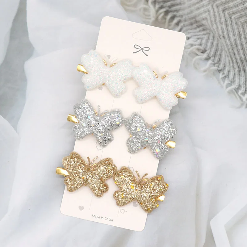 6/12Pcs Colorful Glitter Butterfly Hair Clips Girl Hairpins Barrettes Women Sweet Hair Ornament Fashion Hair Accessories