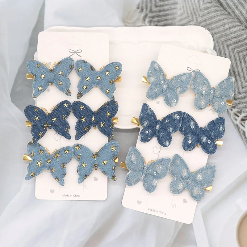 6/12Pcs Colorful Glitter Butterfly Hair Clips Girl Hairpins Barrettes Women Sweet Hair Ornament Fashion Hair Accessories