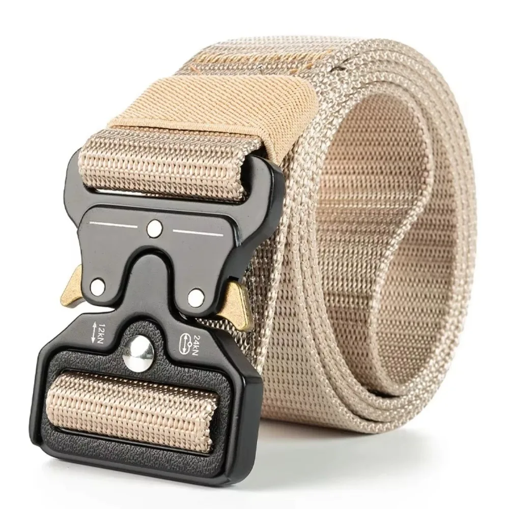 High Quality Outdoor Sport Men Belt Big Size Cloth Fabric Buckle Belt Combat Canvas Belt Outdoor Hunting