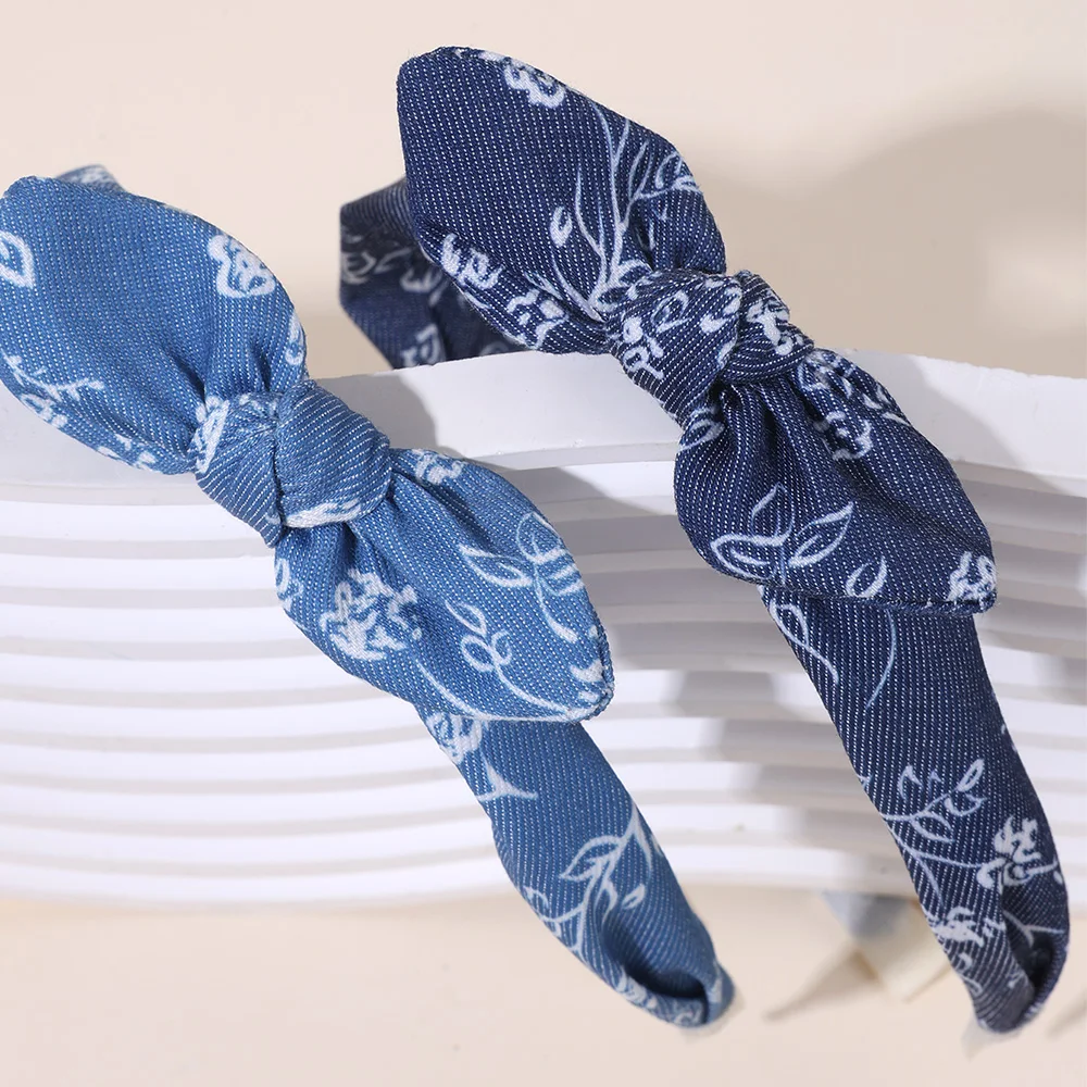2Pcs Trendy Bow Hair Bands Girls Sweet Vintage Knotted Headband Head Hoop Children Kids Women Korean Style Headdress Accessories