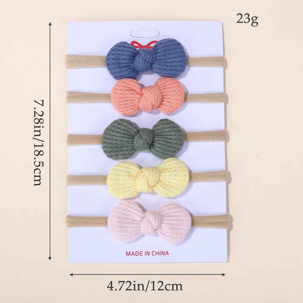 20Pcs/Set Cotton Baby Bows Headband Nylon Headbands Hair Bands for Children Girls Soft Hairband Toddler Random Hair Accessories
