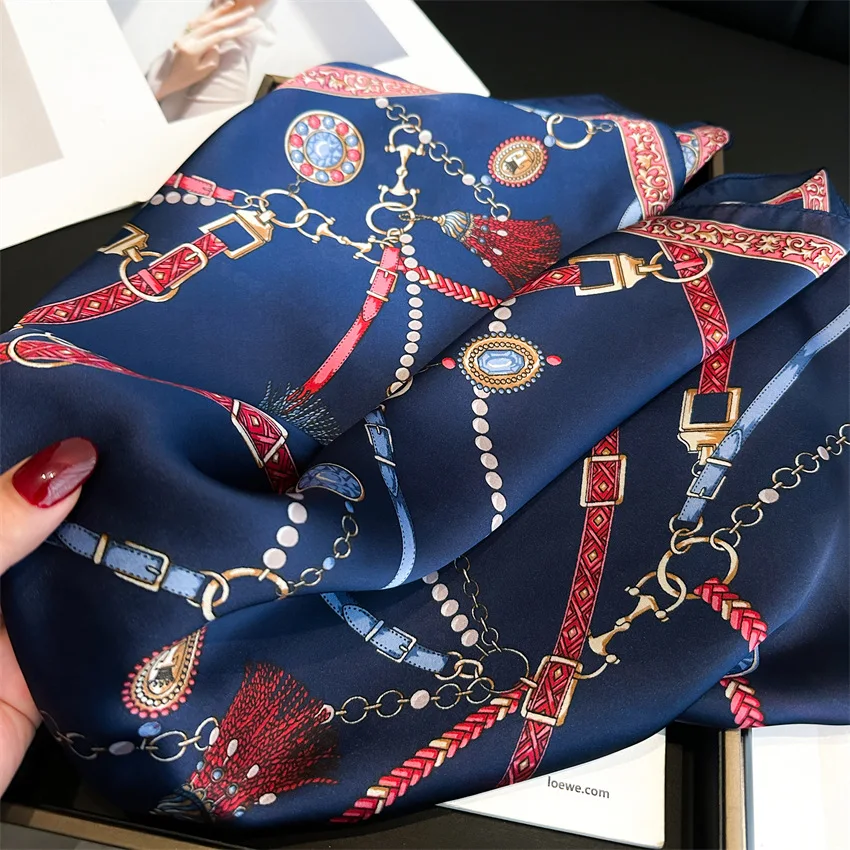 New Four Seasons Fashion Print Silk Square Scarf 70x70cm Fashionable Four Seasons Headband Luxury Sunscreen Shawl Bandannas