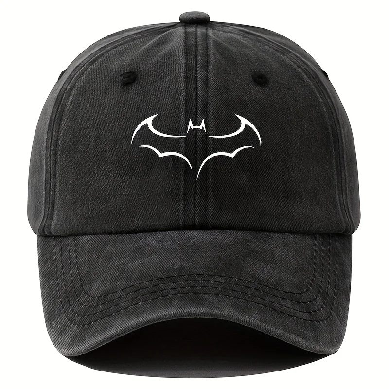 Men's baseball cap outdoor versatile casual soft top hat casual dad truck hat retro washed bat print hip-hop hat
