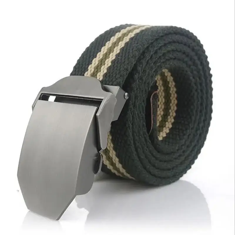 Men&women Canvas Belt Solid Alloy Buckle Luxury Jeans Belts For Men Vintage Tactical Belt Military Nylon Strap Male
