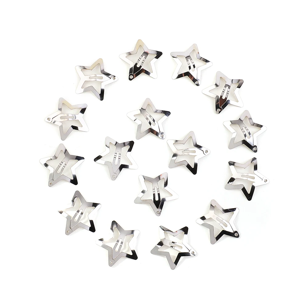 2/10Pcs Silver Star Y2K BB Hair Clips Women Grils Cute Metal Star Hair Clips Side Barrettes Hair Accessories Headwear