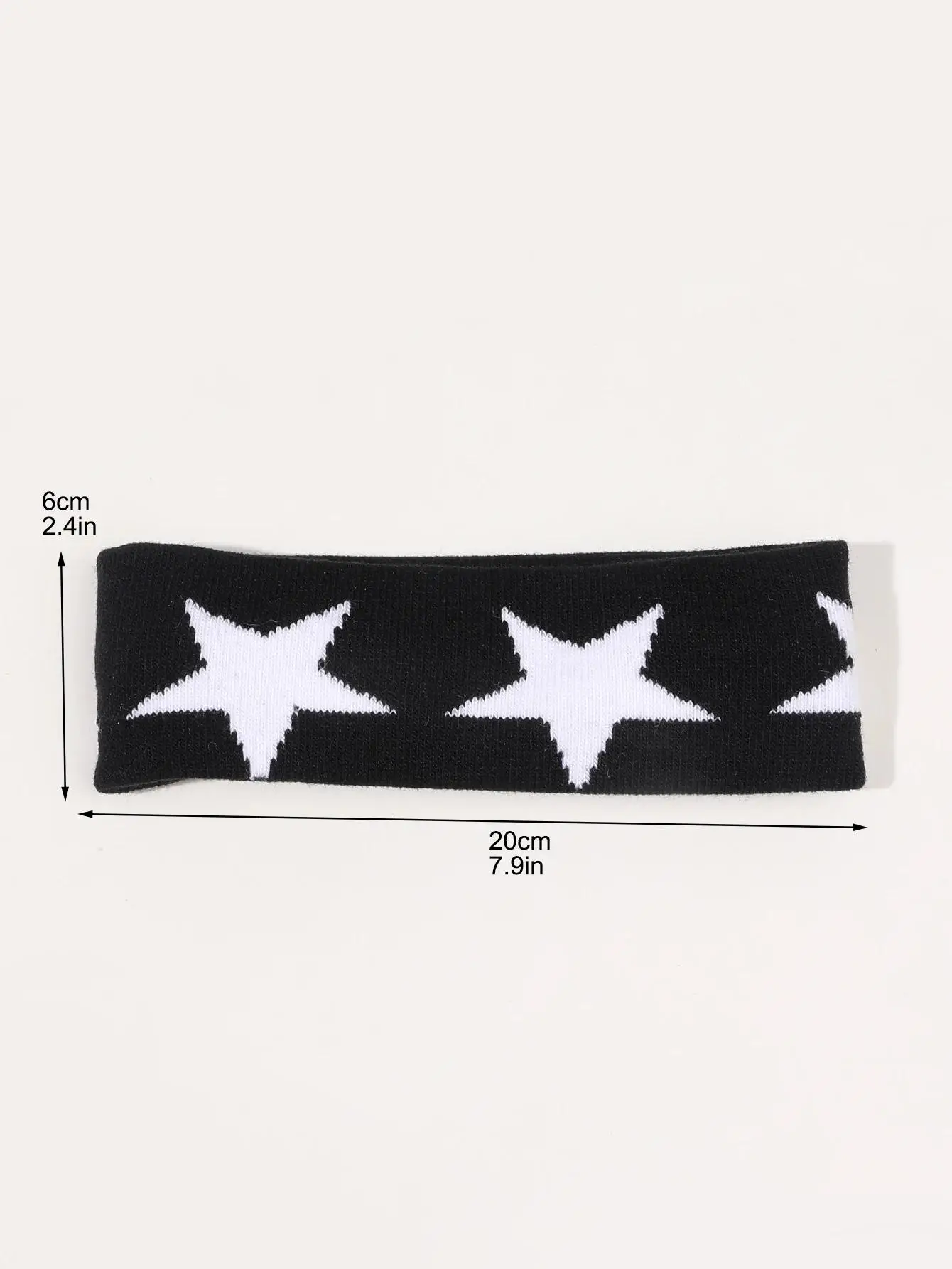 1/2Pcs Black White Star Headbands for Women Girls Yoga Workout No Slip Soft Hair Accessories Head Wraps Fashion Hairbands