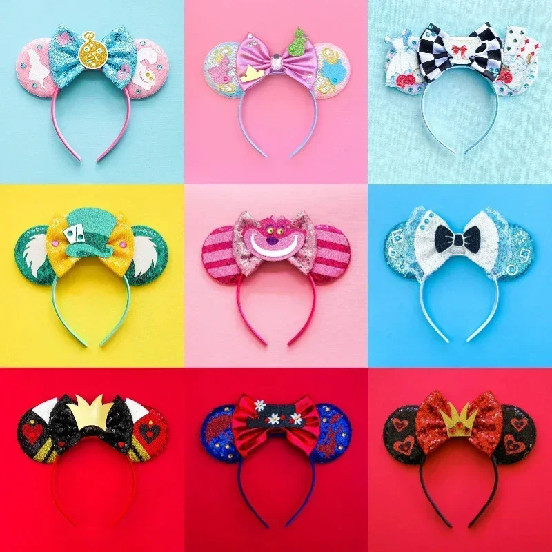 Disney Maui Hook Hair Accessories for Girls Mickey Ears Headbands Women Cartoon Moana Hairbands Kids Frangipani Flowers Headwear
