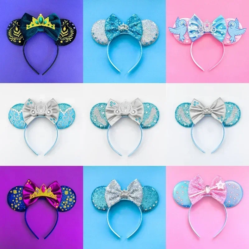 Disney Maui Hook Hair Accessories for Girls Mickey Ears Headbands Women Cartoon Moana Hairbands Kids Frangipani Flowers Headwear