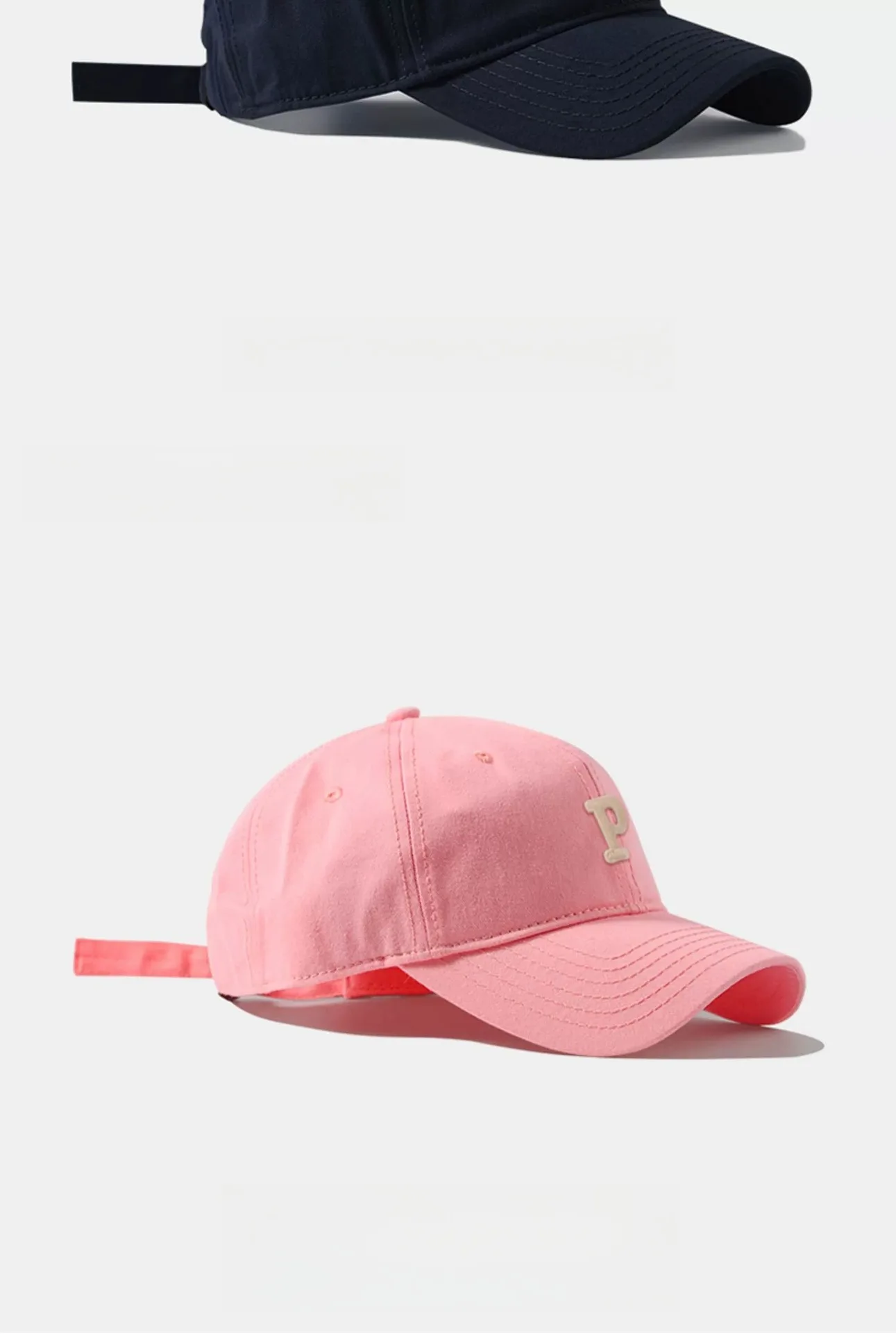 Fashion P Letter Baseball Caps Male Large Size 60cm 63cm Snapback Hats Female Ins Tide Soft Top Big Head Circumference Sun Hat