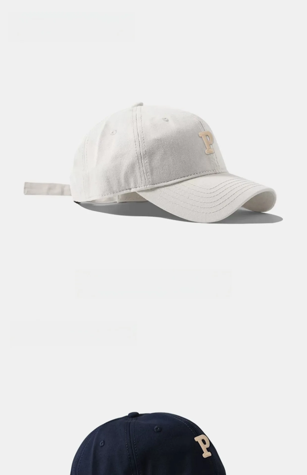 Fashion P Letter Baseball Caps Male Large Size 60cm 63cm Snapback Hats Female Ins Tide Soft Top Big Head Circumference Sun Hat