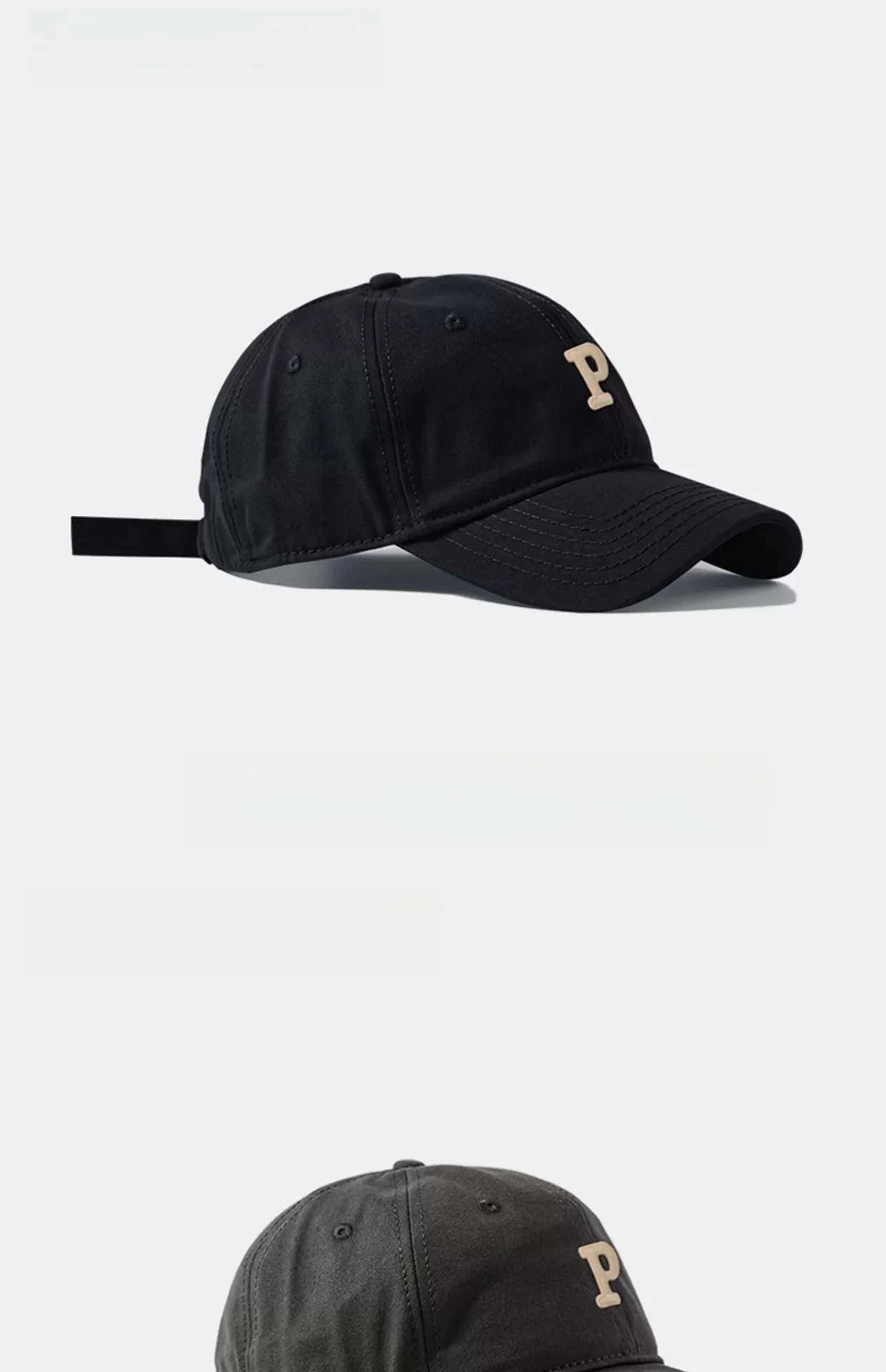 Fashion P Letter Baseball Caps Male Large Size 60cm 63cm Snapback Hats Female Ins Tide Soft Top Big Head Circumference Sun Hat
