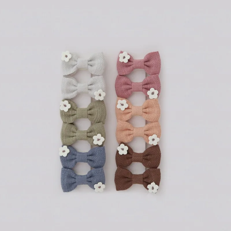 Cute Handmade Children's Hair Clips, Lovely Headwear, Trendy Baby Hair Accessories, Full coverage fabric Hairpin Bows for Girls