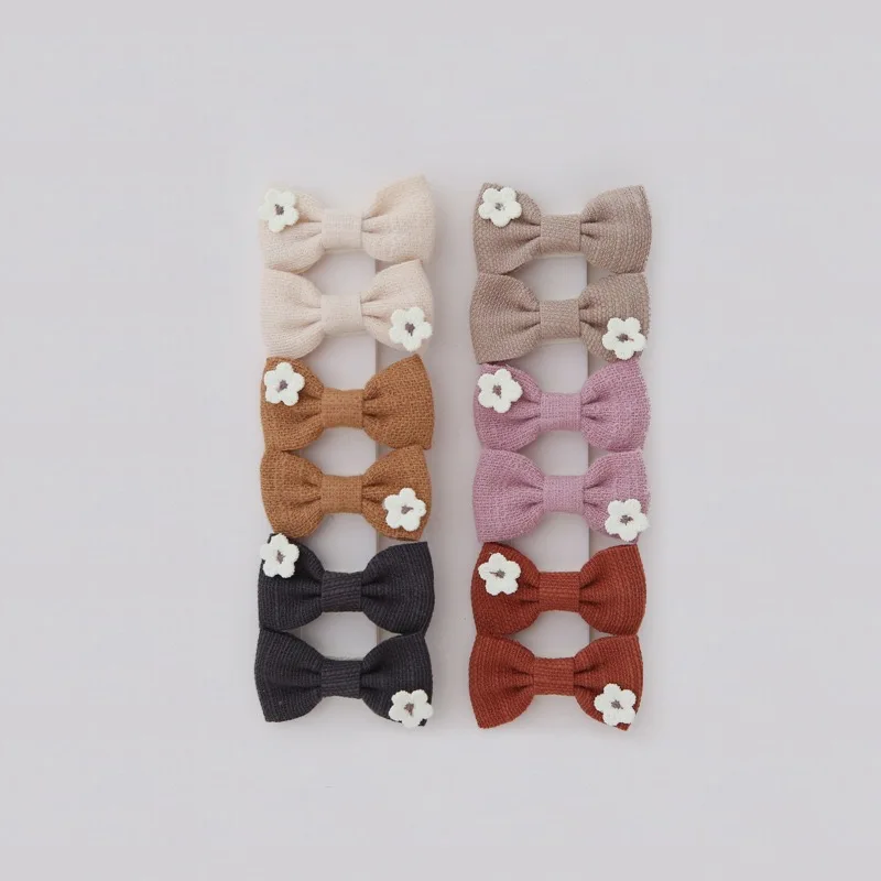 Cute Handmade Children's Hair Clips, Lovely Headwear, Trendy Baby Hair Accessories, Full coverage fabric Hairpin Bows for Girls