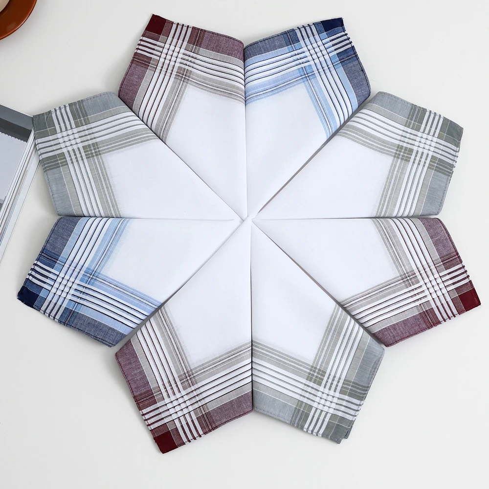 12 Packs of Men's Pure Cotton Handkerchiefs, Soft and Comfortable Handkerchiefs, Wedding Groom's Souvenirs, Sweat-Wiping Flap Pocket Pants Towels