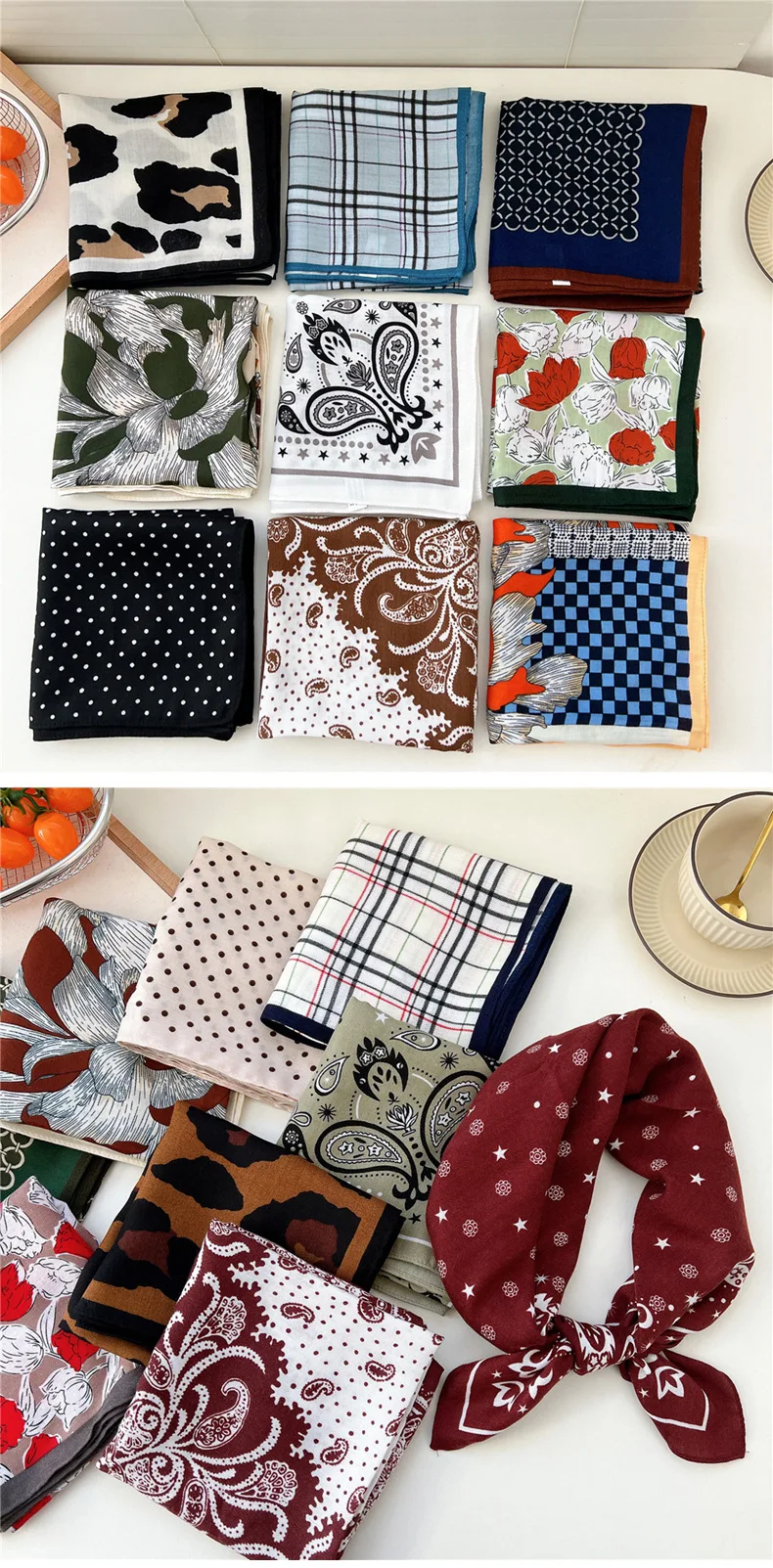 65*65cm Headband Hairband Bandanas Hair Scarf Square Scarf Hairscarf Headscarf Turban Shawl Wrap