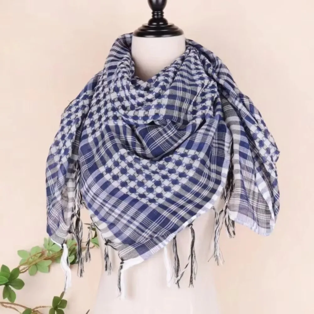 New Large Arab Shemagh Headscarf with Tassel Costume Head Neck Scarf Bandana Keffiyeh for Men Women