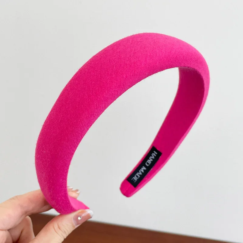Rose Red Wide-brimmed Sponge Hair Band Women Fairy Temperament Headband Tweed Head Hoop Hairband Princess Girls Hair Accessories