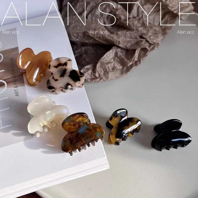New Sweet Small Mini Hair Claws Acetate Hair Clips for Women Girl Barrettes Crab Clamp Ponytail Hairpin Fashion Accessorie