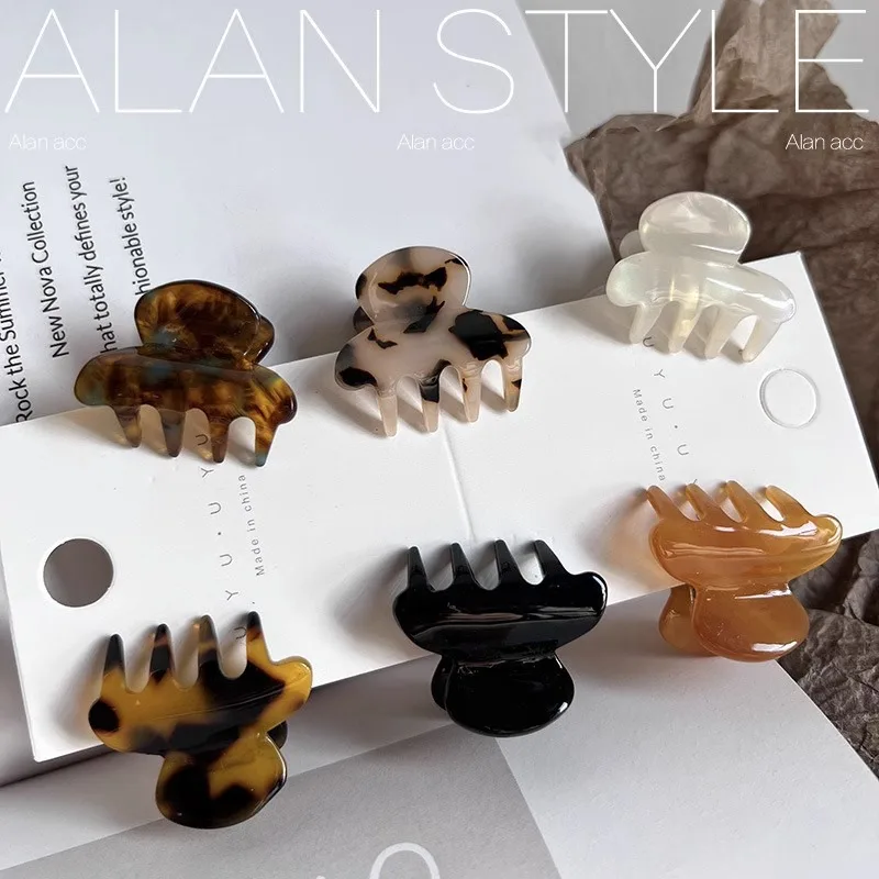 New Sweet Small Mini Hair Claws Acetate Hair Clips for Women Girl Barrettes Crab Clamp Ponytail Hairpin Fashion Accessorie