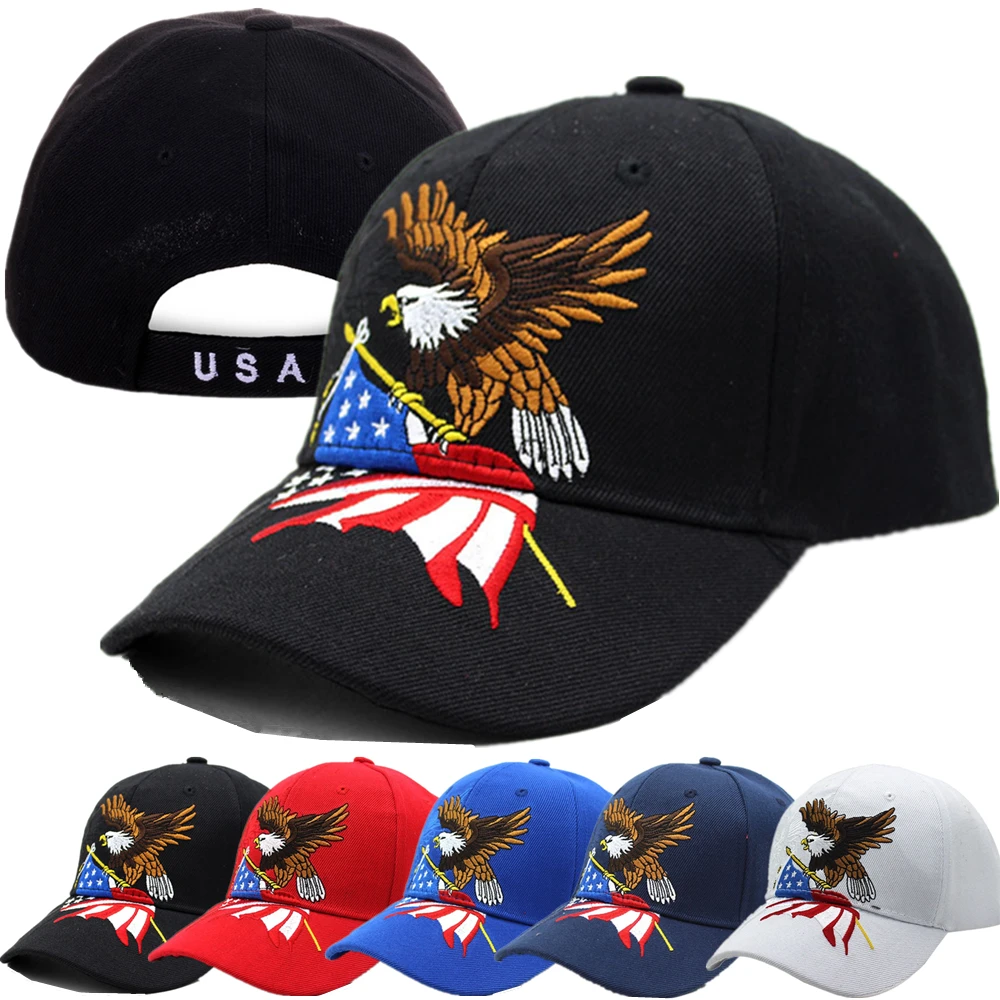 Hot Sale Unisex Baseball Cap 3D Bald Eagle USA Embroidery Cap Men And Women Outdoor Sports Hats