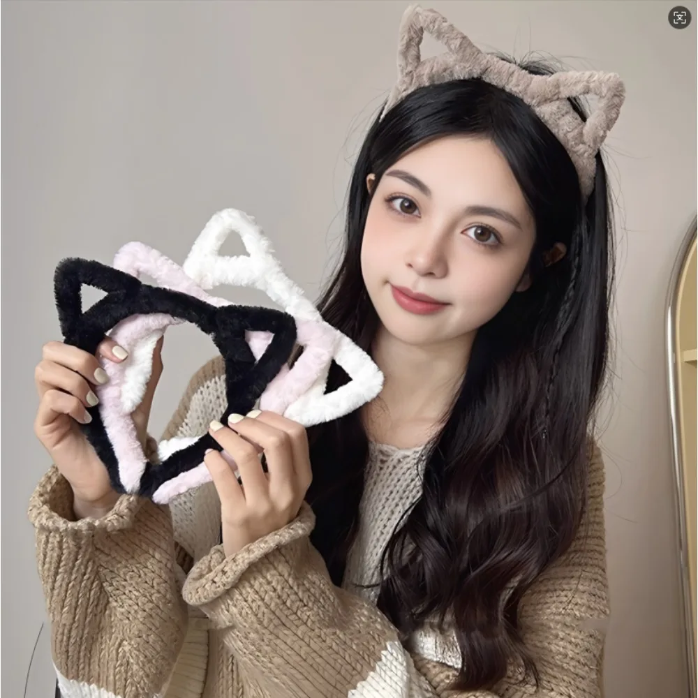 Plush Cat Ear Lolita Headbands Girls Cartoon Furry Hair Bands Hoop Women Cosplay Costume Party Headwear Korean Hair Accessories