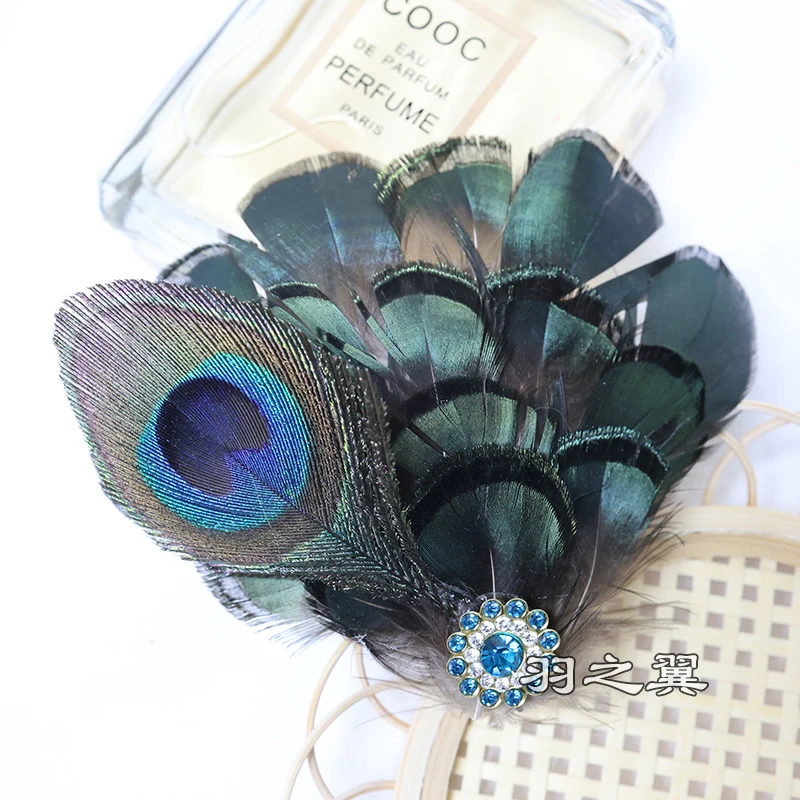 Peacock Women Hair Clip Feather Wedding Headband Headwear Carnival Fancy Dress Hair Pin Hairpin Hair Accessories
