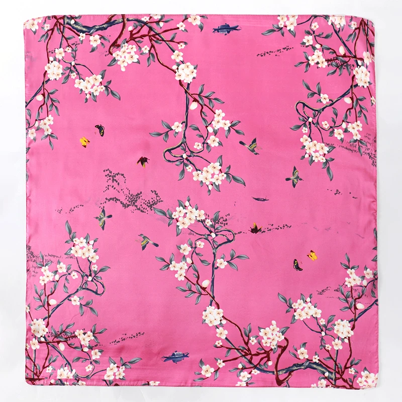 70*70cm Silk Feeling Brand Design Scarf Women Print Shawl Wrap Headkerchief Hijab Female Hair Hand Wrist Bandana Neck Tie