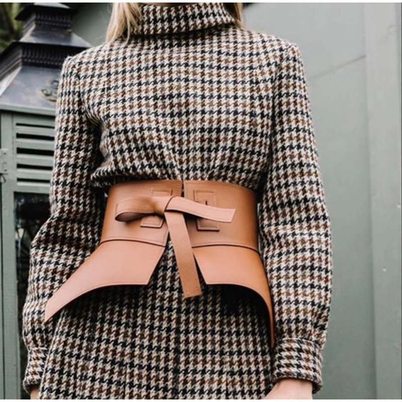 New Style Knot Wide Waistband Lace Up Bowknot Belt For Women Skirt Fashionable Decoration Tie Up Waist Versatile Accessory Belt