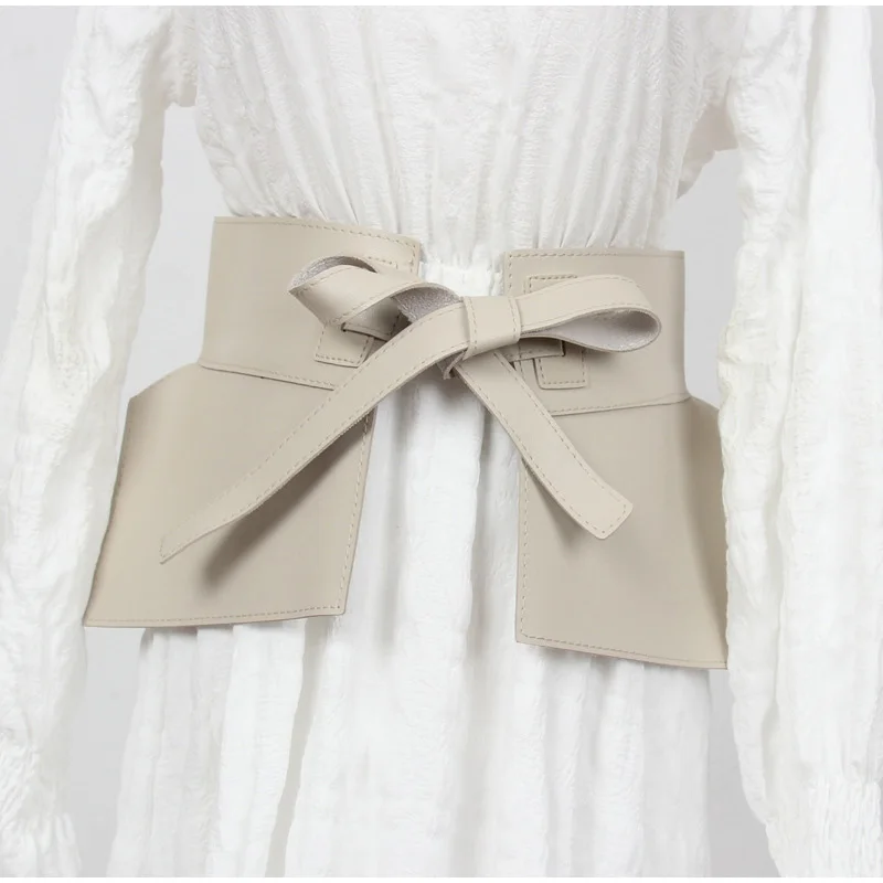 New Style Knot Wide Waistband Lace Up Bowknot Belt For Women Skirt Fashionable Decoration Tie Up Waist Versatile Accessory Belt