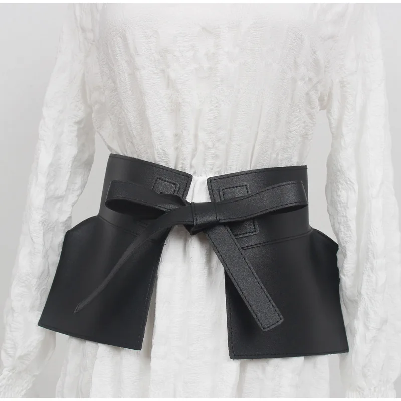 New Style Knot Wide Waistband Lace Up Bowknot Belt For Women Skirt Fashionable Decoration Tie Up Waist Versatile Accessory Belt