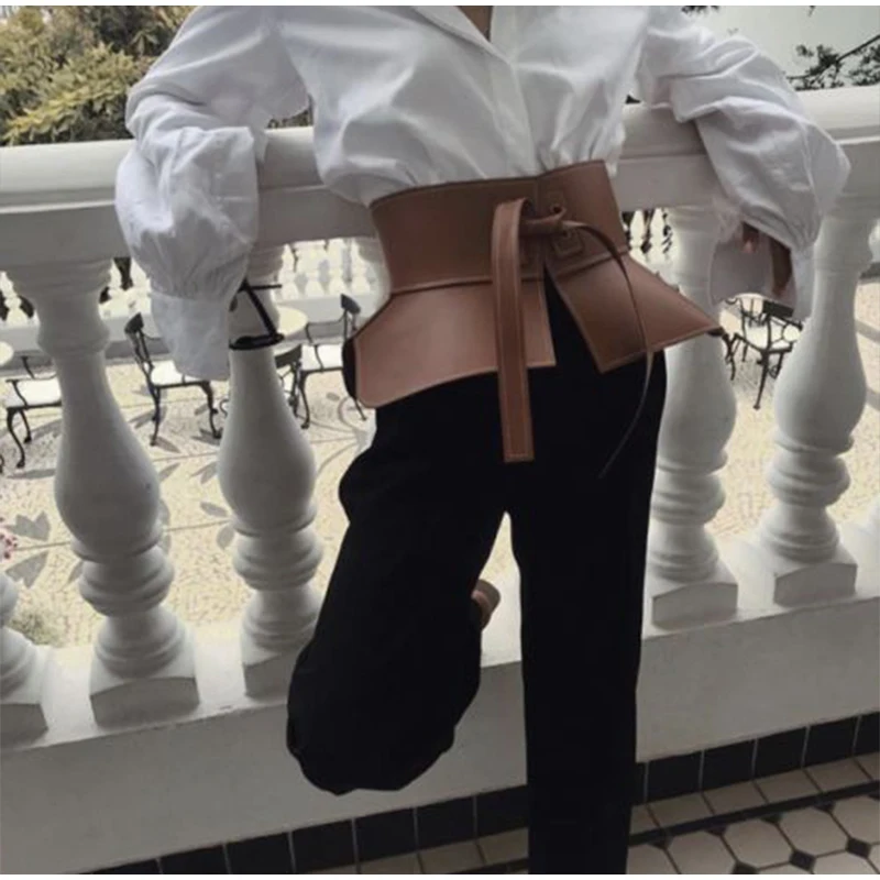 New Style Knot Wide Waistband Lace Up Bowknot Belt For Women Skirt Fashionable Decoration Tie Up Waist Versatile Accessory Belt
