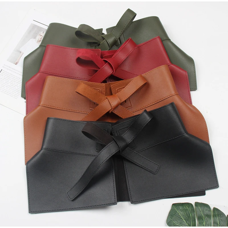New Style Knot Wide Waistband Lace Up Bowknot Belt For Women Skirt Fashionable Decoration Tie Up Waist Versatile Accessory Belt