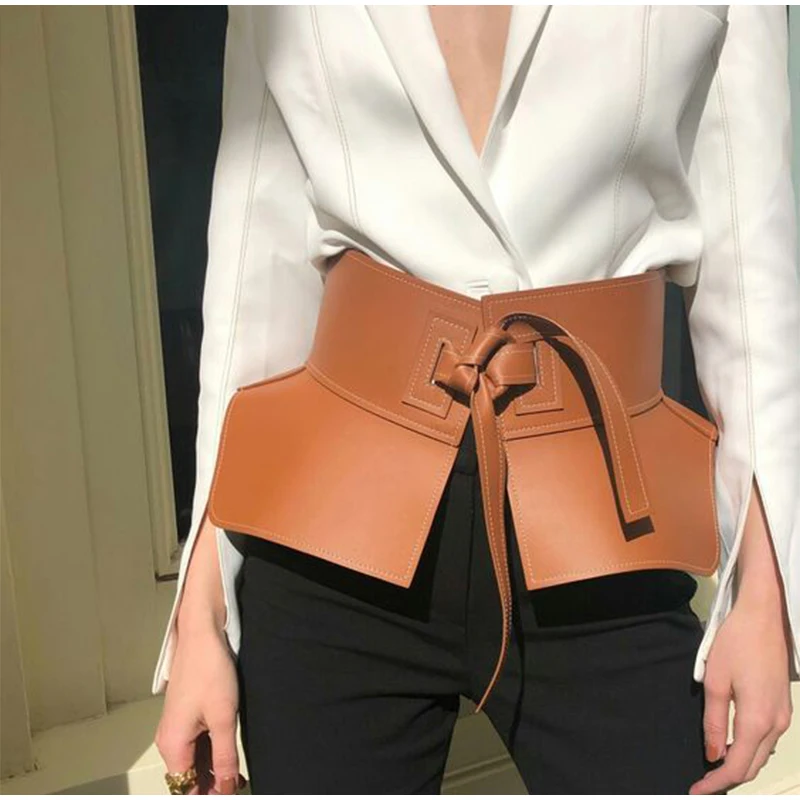 New Style Knot Wide Waistband Lace Up Bowknot Belt For Women Skirt Fashionable Decoration Tie Up Waist Versatile Accessory Belt