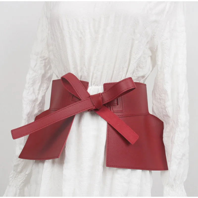 New Style Knot Wide Waistband Lace Up Bowknot Belt For Women Skirt Fashionable Decoration Tie Up Waist Versatile Accessory Belt