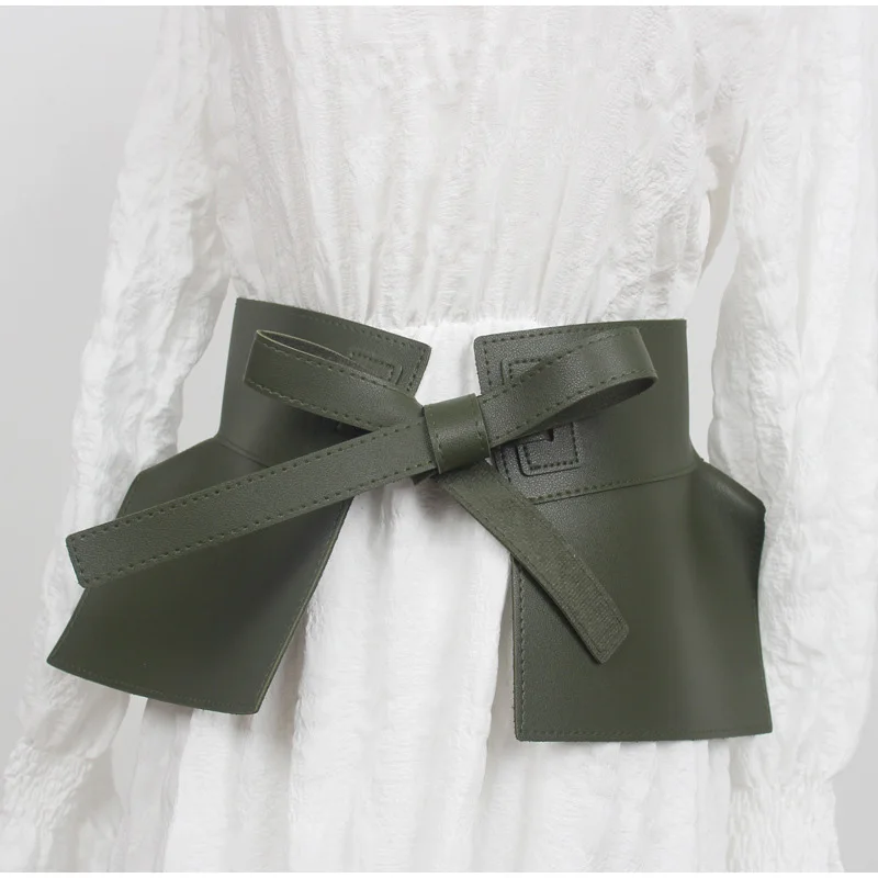 New Style Knot Wide Waistband Lace Up Bowknot Belt For Women Skirt Fashionable Decoration Tie Up Waist Versatile Accessory Belt