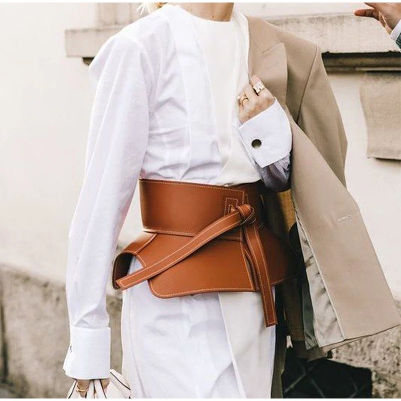 New Style Knot Wide Waistband Lace Up Bowknot Belt For Women Skirt Fashionable Decoration Tie Up Waist Versatile Accessory Belt