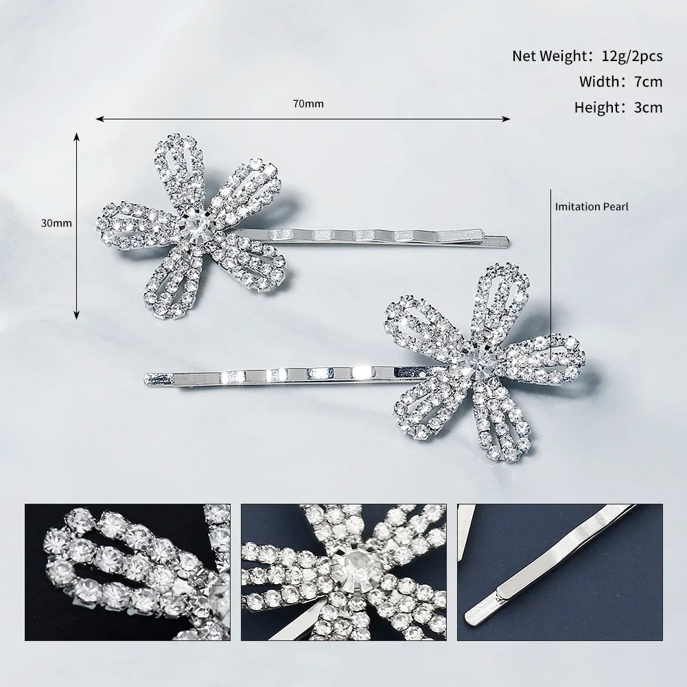 Delicate Rhinestone Sparkling Hair Clip Fashion Bangs Side Clip For Women Daily Girls Hair Accessories As Gifts