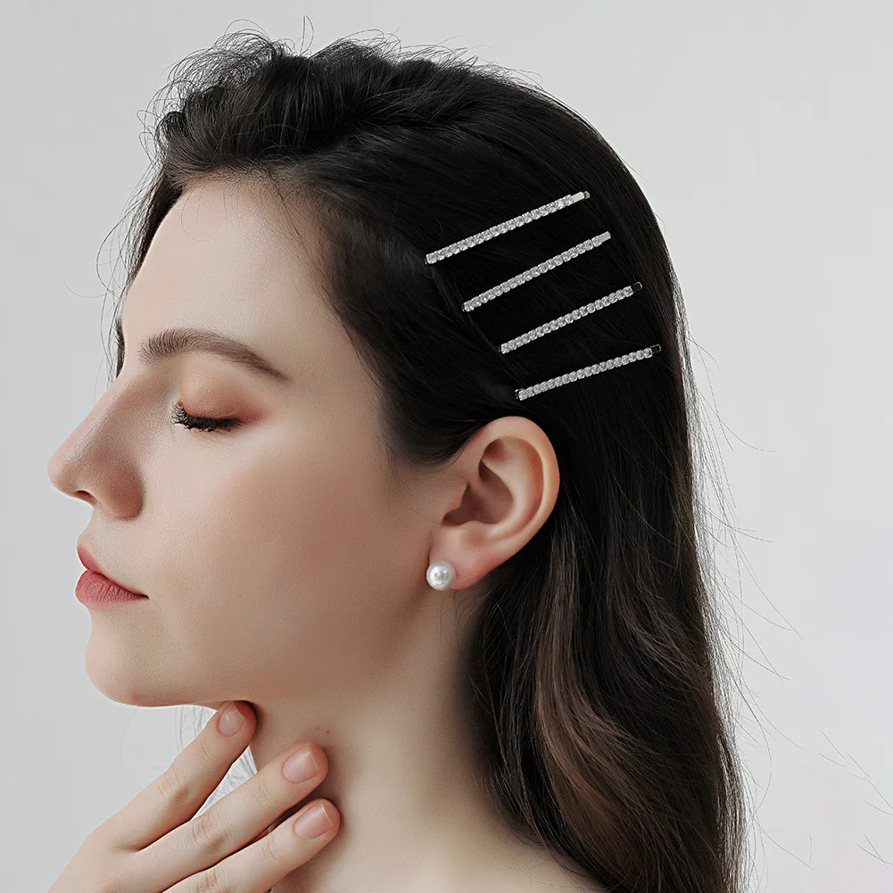 Delicate Rhinestone Sparkling Hair Clip Fashion Bangs Side Clip For Women Daily Girls Hair Accessories As Gifts