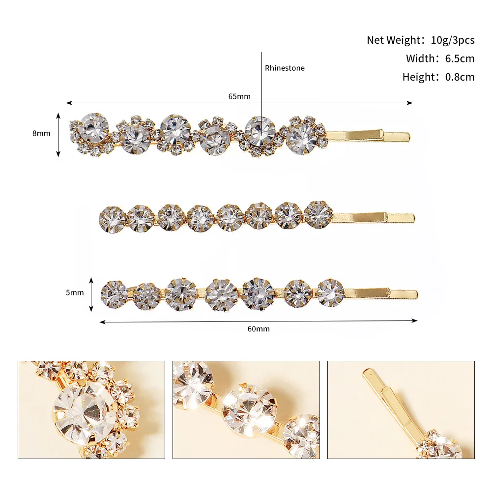 Delicate Rhinestone Sparkling Hair Clip Fashion Bangs Side Clip For Women Daily Girls Hair Accessories As Gifts