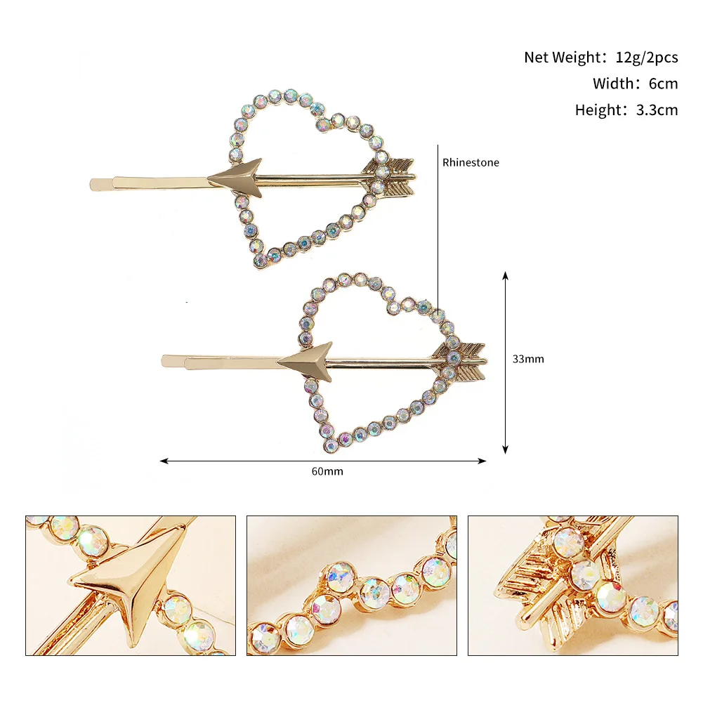 Delicate Rhinestone Sparkling Hair Clip Fashion Bangs Side Clip For Women Daily Girls Hair Accessories As Gifts