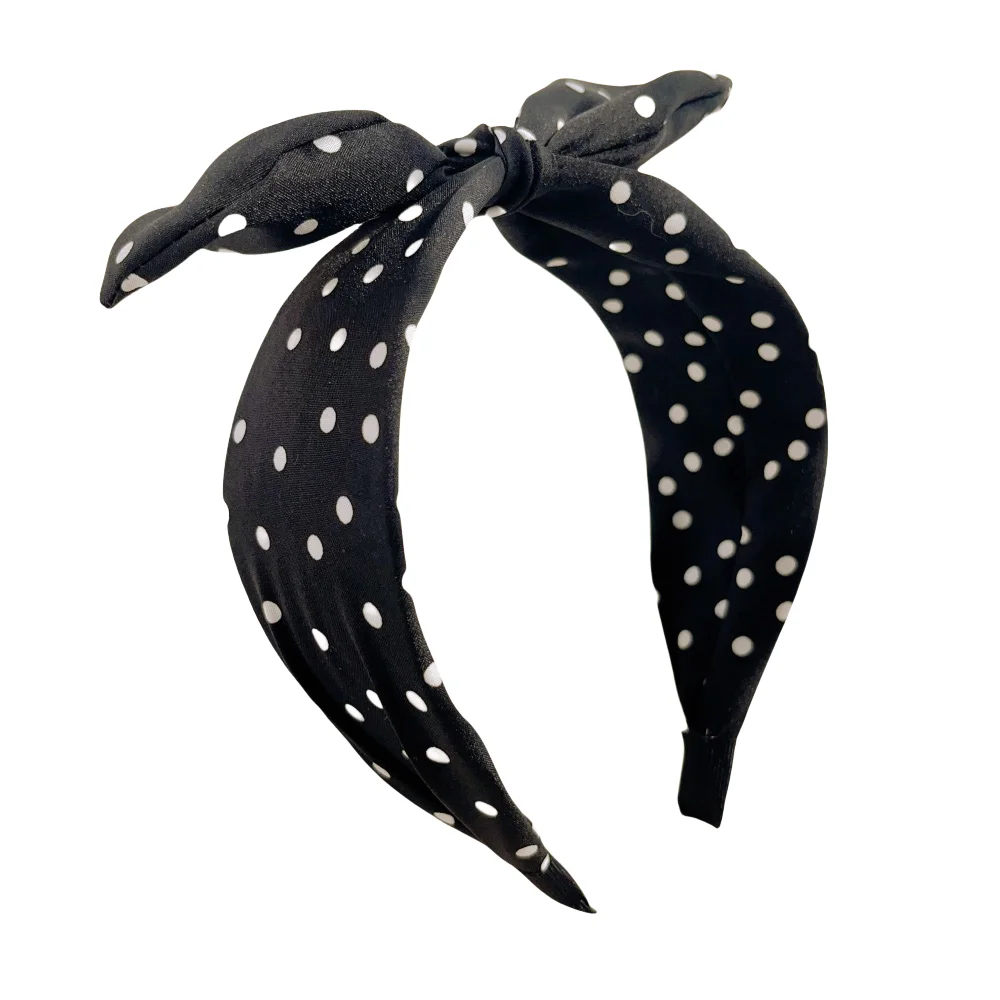 Boho Dots Wide Hair Bands for Women Girls Vintage Beach Bowknot Ear Bows Korean Soft Turbans Headbands Accessories Wholesale