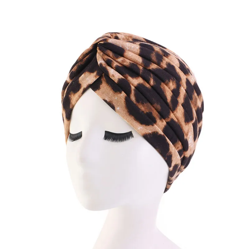 New Flower Print Knot Turban Hat Bandana Cancer Chemo Beanies Headwrap Caps Bonnet Elastic Hair Headband Inner Hijabs Turbante