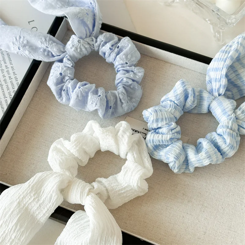 2025 New Year Japanese Mori Girl Style Cute Hair Ribbons For Women Fresh Aesthetic Hair Scrunchies Ribbons For Pigtail