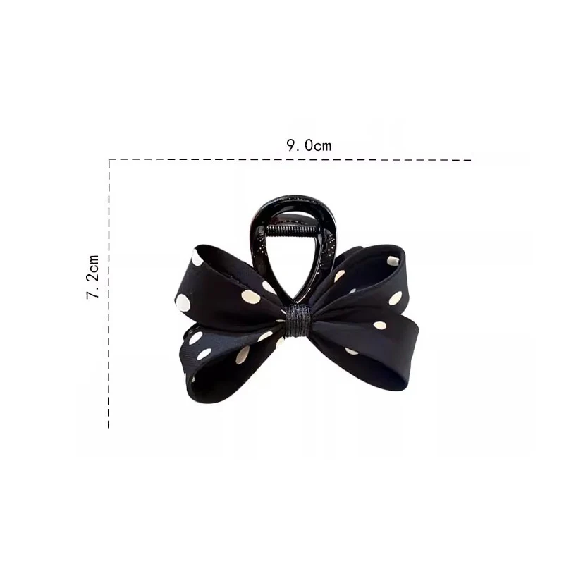Elegant Lady Bow Hair Claws Crab for Women Dot Print Knot Hairpins Korean Girls Hair Clips Accessories