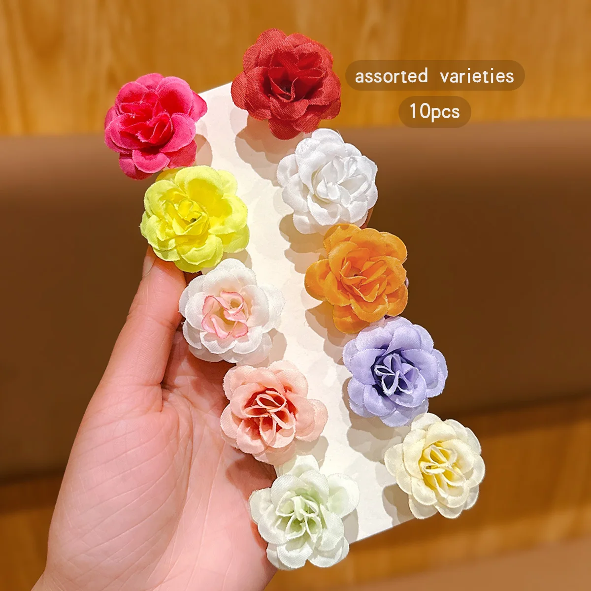 10 Sweet and Cute Colorful Random Flower Hair Clips for Daily Use Hair Accessories