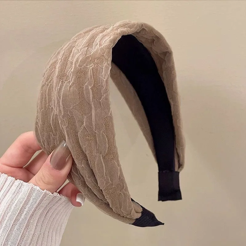 2025 Korea Elegant Chiffon Wide Hairbands Headband Women Girls Gift Scrunchie Hair Head Hoop Band Accessories Headdress Headwear