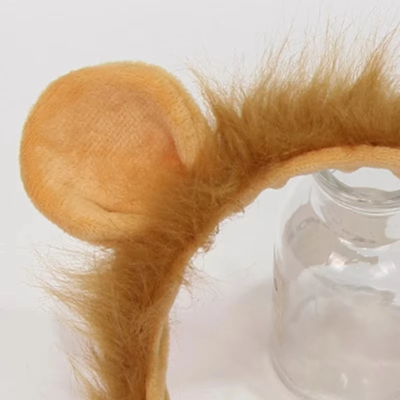 Woman Plush Lion Ear Headband Carnivals Cosplay Animes Character Hair Decor Makeup Live Broadcast Cosplay Party Headpieces